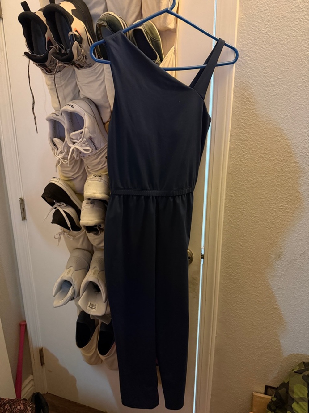 New Balance One-Shoulder Navy Jumpsuit Small